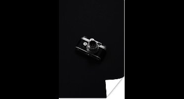 Poster Zwart - Camera - Design - Wit - 20x30 cm - Kerstversiering - Kerstdecoratie voor binnen - Kerstmis