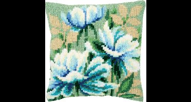 Vervaco - Kruissteekkussen kit - Japanse anemonen I - PN-0149290 - Borduren - Borduurpakket - Borduurpakket volwassenen - Borduurpakket kind