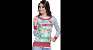 Boland - Fotorealistisch shirt 'Wiener wonderland' (L) - Volwassenen - Kerstvrouw - Kerst