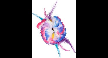 Boland - Haaraccessoire Hibiscus deluxe Multi - Haarclip - Volwassenen - Hawaii - Hula - Themafeest - Carnaval