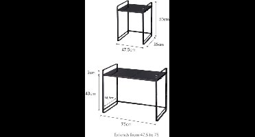 Yamazaki Aanrecht Organiser Uitschuifbaar - Tower - Zwart