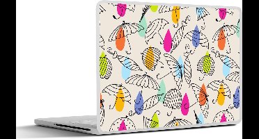 Laptop sticker - 11.6 inch - Pastel - Paraplu - Patronen - 30x21cm - Laptopstickers - Laptop skin - Cover