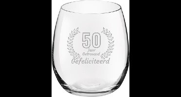 Gegraveerde Drinkglas 39cl Gefeliciteerd 50 jaar getrouwd