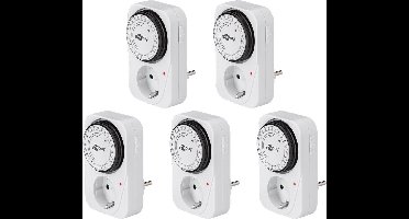 Goobay tijdschakelklok set van 5 stuks - mechanisch (96 schakelingen per 24u) - voor binnen / wit