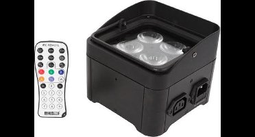 HQ-Power led-vloer/truss-spot, 4 x 4 W RGB-UV, LCD-display, DMX of standalone, geschikt voor podia, evenementen en als trussverlichting