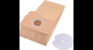Geschikt voor SWIRL. 10 stuks. Stofzuigerzakken voor F 97, Papier, + 1 ronde motorfilter. COVAKO Merk