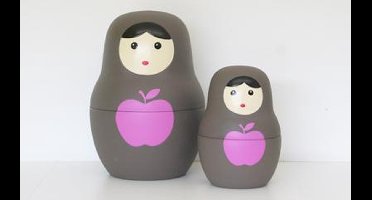 Olala Matroesjka taupe/roze set 2 in 1 Large