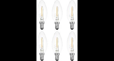 6 stuks | LEDmaxx LED kaarslamp 1W 100lm 2200K helder Niet-Dimbaar | E14 | Zeer Warm Wit | 1 watt | 15.000 Branduren