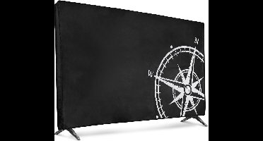 hoes compatibel met 55" TV - Beschermhoes voor televisie - Schermafdekking voor TV in wit/zwart - Vintage Kompas