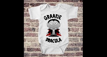 Soft Touch Rompertje met tekst - Graafje Dracula | Baby rompertje met leuke tekst | | kraamcadeau | 0 tot 3 maanden | GRATIS verzending