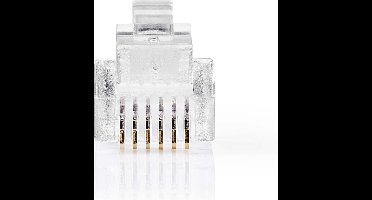 Nedis Telecom-Connector - Type Aansluiting: RJ12 - Recht - Connectorplating: Goud Verguld - PVC - Transparant