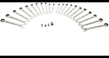 HBM 23 Delige Professionele Ring, Ratel, Steeksleutelset Metrische en Inch Maten