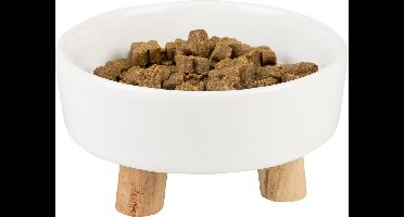 Duvoplus - Drinkbak - Hond - Eetkom Stone Up Timber 700ml - 15x4x15,4x9,4cm Wit - 1st