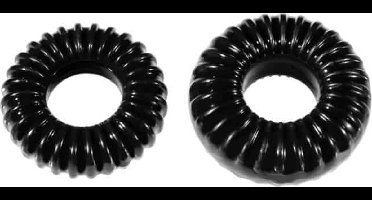 PerfectFitBrand - XPlay PF Blend Premium Stretch Ribbed Ring - Cockring Set black
