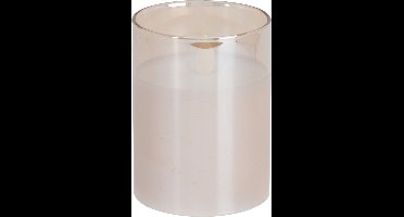 Home and Styling luxe LED kaars - in glas - warm wit - D7,5 x H10 cm