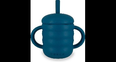 Youly® Bubble Rietjesbeker – Anti-Lek Drinkbeker – Siliconen Drinkbeker voor Kinderen – BPA-vrij – Antislip – Vaatwasserbestendig – Blauw – 160 ml