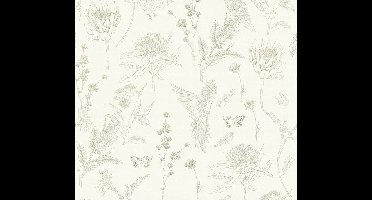 VOGELS EN VLINDERS BEHANG | Botanisch & Dieren - Wit Groen - Living Walls Drawn Into Nature