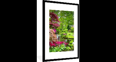 PosterMonkey - Poster - Fotolijst - Bomen - Bloemen - Japans - Natuur - Water - Poster in lijst - 60x90 cm - Poster Japan - Posterlijst - Muurdecoratie