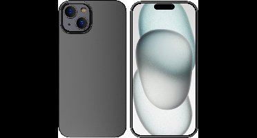 Hoesje Geschikt voor iPhone 15 hoesje Silicone / zacht siliconen - Liquid Silicone Backcover - Zwart
