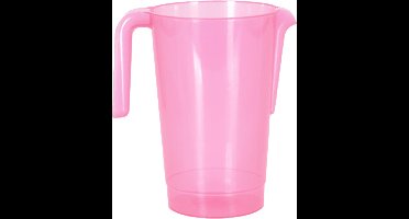 Excellent Houseware Schenkkan/waterkan - roze - 1500 ML - kunststof - 20 x 18 x 20,5 cm