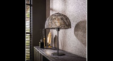 Tafellamp Ø35 cm Armor Open Design Zwartbruin Woonkamer - Stijlvolle Tafellamp - Zwart Bruin - 35x35x55 cm - Sfeervolle Verlichting - Modern Interieur - Geschikt voor Slaapkamer en Bureau
