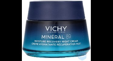 Vichy Minéral 89 Hydraterende Herstellende Nachtcrème - Alle Huidtypes - Melatonine, Hyaluronzuur en Mineralen - 50ml