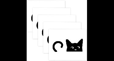 Leuke en schattige kattenstickers - 5 stuks waterproof vinyl voor auto, ramen, laptops en helmen