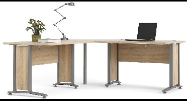 Giga Living Bureau Prima - Grijs/Naturel - 200x200x75cm