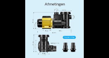 Zwembadpomp – Poolpomp – Filterpomp – Circulatiepomp – Vijverpomp – 5000 L/h Capaciteit – 220 Watt Vermogen