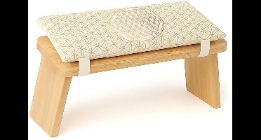 Meditatiebankkussen wit Bloem des Levens met vulling - Kussen voor meditatie