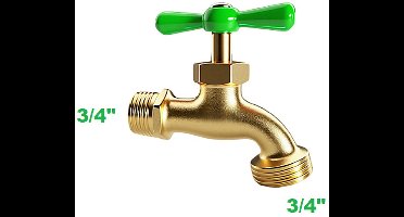 Buitenkraan 3/4 Inch, Zink Legering, Koperen Coating, Elektrolytisch Roestvrij Staal, Mengkraan Met Enkele Hendel, Schroefbevestiging, Duurzaam, Groen, Voor Tuin En Buitengebruik, Faucet
