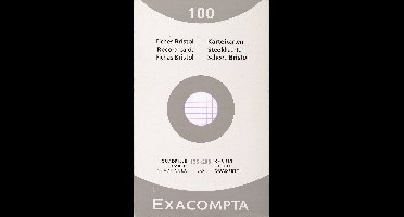 Exacompta 12x etui 100 steekkaarten bristol geruit 5x5 niet geperforeerd 125x200mm - Wit - 13203E