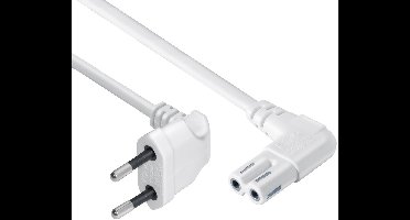 Cablexpert Stroomkabel met C7 / 8-vormige plug - haaks / Wit 2,5 M
