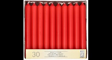 30 Tafelkaarsen Ø 2,1 cm · 19,6 cm rood