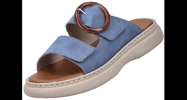 Rieker dames muiltjes blauw - extra breed