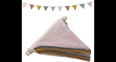 Stoffen slinger, slinger voor de kinderkamer, mousseline katoenen stoffen slinger, kleurrijke slinger voor kinderkamerfeestdecoratie, hangende slinger voor kinderkamerdecoratie, stijl B