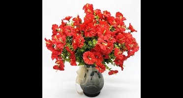 6 Bundels - Kunstbloemen - Net als echte kunstplanten voor op het balkon. Weerbestendige zijden petunia's, boeket, UV-bestendig, nepbloemen voor balkon, bloembak, binnen en buiten.