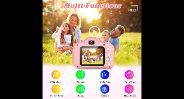 Kindercamera, HD digitale videocamera, speelgoed voor jongens en meisjes van 3, 4, 5, 6, 7, 8 en 9 jaar, selfiecamera voor kinderen, verjaardagscadeau met 32GB SD-kaart (roze)