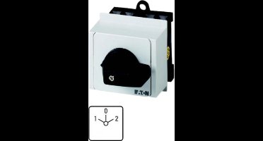 Eaton poolomschakelaar, T0, 20 A, verdelerinbouw, 4 bouweenheid/en, contacten: 8, 60 °, vergrendelend, met 0-stand, 1-0-2, designnummer 8441, 031731