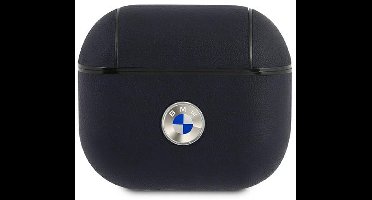 BMW Signature Leather Case voor Apple Airpods 3 - Blauw