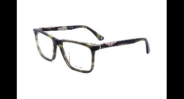 Police VPLL71M Shiny military stripped green 55/17/145 MAN Brilmonturen