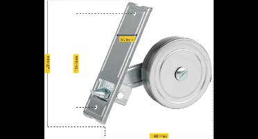 Schellenberg 50101 Maxi inbouwwinder, 105 mm, gegalvaniseerd, grijs, gatenafstand 10,5 cm