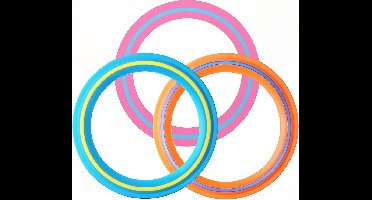 Vliegende Ringen Set van 3 - Ø 25 cm - Aerodynamische Frisbee Ringen - Outdoor Werpspeelgoed - Waterdicht - Geel, Oranje & Roze - Cadeau voor Kinderen vanaf 4 Jaar