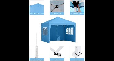Pop-Up Partytent – Tent – Partytent – Buiten Tent – Evenemententent – Waterafstotend Oxford Stof – Verstelbare Hoogte