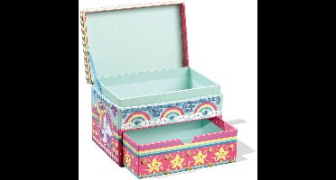 Totum Unicorn sieraden doosje versieren - speelgoed meisjes knutselen cadeau tip - mozaïek 15 x 10 x 10 cm cadeau tip meisjes en jongens vanaf 3 jaar