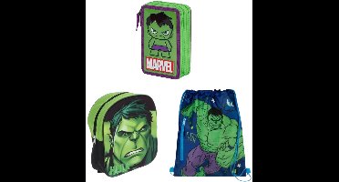 Avengers back to school set hulk; rugzak, gymtas en gevulde etui
