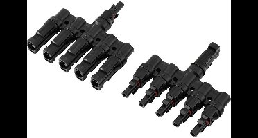 TRU COMPONENTS TC-13805804 5-voudige PV-aftakverbinderset Zwart Inhoud: 2 stuk(s)