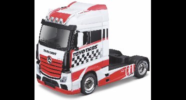 Bburago Mercedes-Benz Actros - Modelauto - Schaal 1:43 - Wit/Rood/Zwart