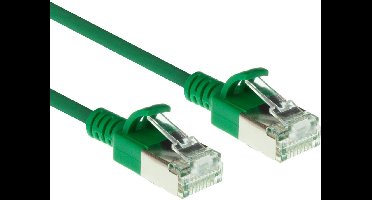 ACT Groene 0,25 meter LSZH U/FTP CAT6A datacenter slimline patchkabel snagless met RJ45 connectoren