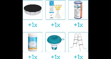Zwembad Accessoirepakket voor Bestway Steel Pro Zwembad - 396x84 cm - Rond - Met filterpomp - Bestway - 5612E - 6-delig